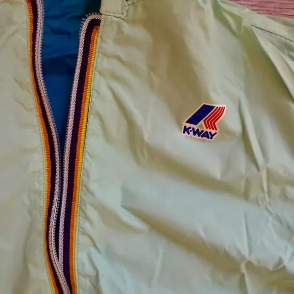 K Way Kids Reversible Blue Rain Jacket size 10